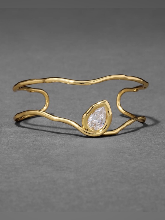 Alexis Bittar Jewelry - Asterales Vine Floating Cuff Bracelet Gold Clear NEW Alexis Bittar AU06
